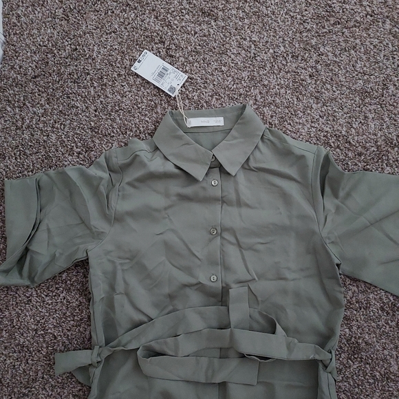 Brand New Mango Short Sleeve Button Down Dress - Picture 2 of 8